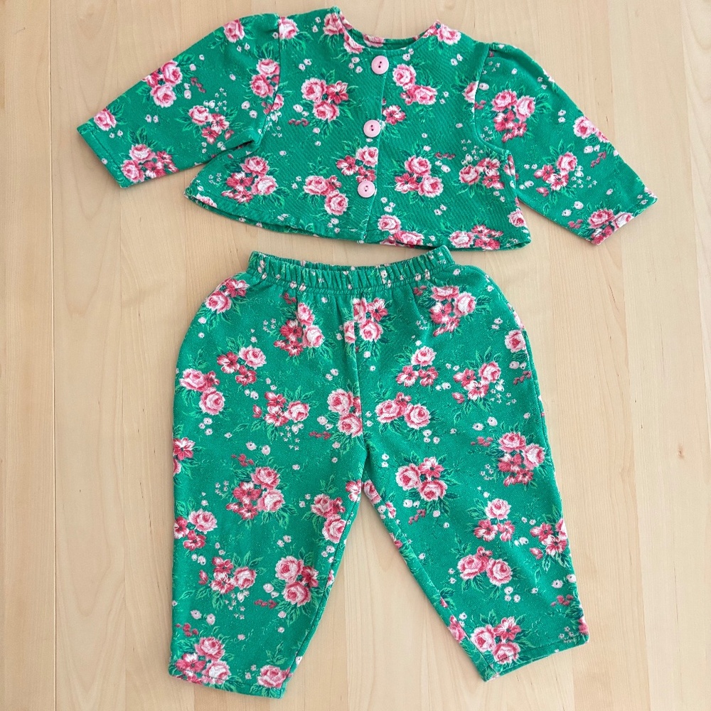 AWESOME vintage floral Banana Split set 24M